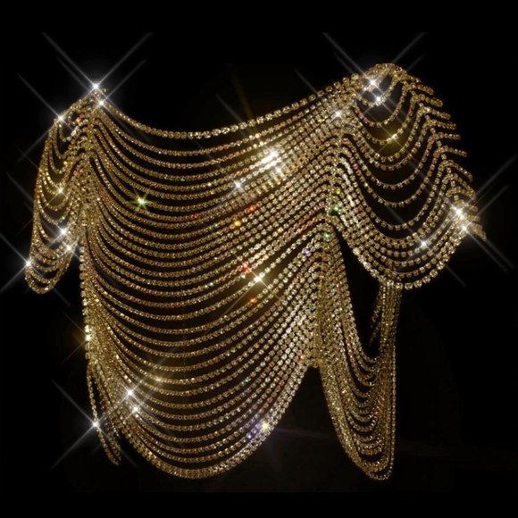 NEW Sparkling Bling Swarovski Crystal Rhinestone Flapper Top & Skirt + G… - Picture 11 of 11